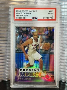 1999 Topps Impact Refractor Vince Carter 2nd Year Card #I12 PSA 9 MINT POP 4 - Bild 1 von 2