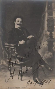 ALESSANDRO BONCI - Tenor italiano - Postal original vintage firmada a mano - 1911 - Imagen 1 de 2