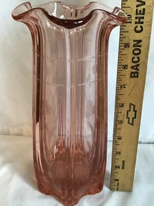VASO VINTAGE MCKEE APOLLO VULCANO ROSA INCISO 10" - Foto 1 di 4