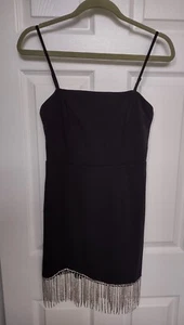 Mini Dress By Trixxi Black Fringe Rhinestone Mini Dress, Size S, NWT - Picture 1 of 6