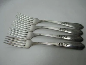 4 Piece Silverplate Dinner Forks Simeon L & George H Rogers "Encore" Pat 30's - Picture 1 of 9