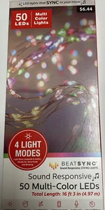 BeatSync Lights Sound Aktivierte Lichterkette LED Sync zu Ihrer Musik 50 Multi - Bild 1 von 4
