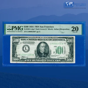 Fr.2201-L* 1934 $500 FRN San Francisco, *Replacement Star Note*, PMG 20 #5305 - Picture 1 of 3