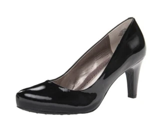 Black Patent Leather Heels Pumps EASY SPIRIT Size 7.5 Style Danica - Picture 1 of 7