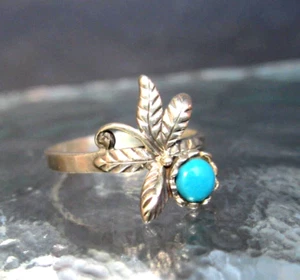 Ring Silber 925 Achat Hanfblatt statement vintage anmutig 20 mm - Bild 1 von 5