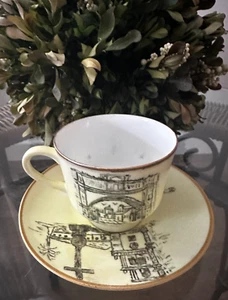 Vintage Bareuther Waldsadden Porcelain Demi Cup&Saucer Bavaria Germany Religious - Picture 1 of 9