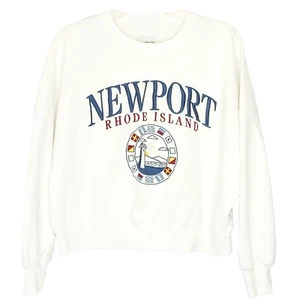 Abercrombie Fitch Soft AF Sweatshirt Cropped Newport RI Maritim Large Old Money - Bild 1 von 9