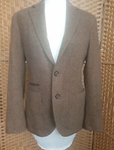 Mens Size Small Wool Tweed Jacket 36R Brown T M Lewin Thomas Mayes Blazer