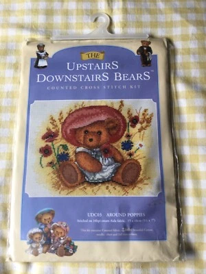ANCHOR - UPSTAIRS DOWNSTAIRS BEARS - CROSS STITCH KIT AROUND POPPIES - UDC03. - Image 1 of 3