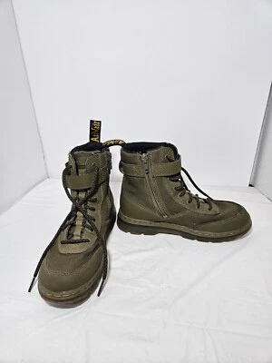 Dr Martens Combs Tech J Doc Martens Extra Tough Boots DMS Olive Kids Size 3 - Image 1 of 4