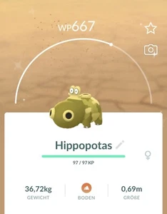 ✨#449 Shiny Hippopotas Pokémon Go✨ - Picture 1 of 2