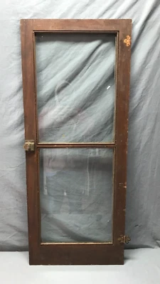 VTG 1920's Wood 18x44 Cabinet Bookcase Kitchen Pantry 2 Lite Window Old 282-24B - Image 1 of 4