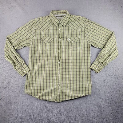 Camisa Company 81 Hombre Grande Verde A Cuadros Perla A Presión Western Abotonada Vaquero Rodeo Foto 1 de 4