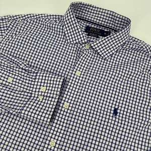 Ralph Lauren Men's Performance Button Down Shirt - XL - Purple White Checkered - Picture 1 of 7