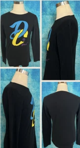 DC SHOES Mens MEDIUM Thermal Black Long Sleeve Long Sleeve Graphic Print Shirt - Picture 1 of 6