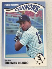 1990 Prince William Cannons Minor League Baseball Card#17-Sherman Obando
