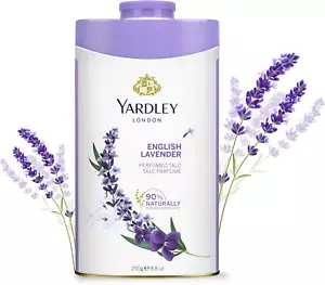 Yardley London English Lavender Perfumed Deodorizing Talcum Powder 100gm 3.5 Oz - Picture 1 of 12