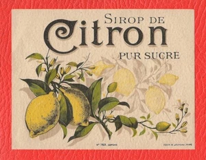 #47436 Sirop de Citron pour Sucre. Old bottle label - Picture 1 of 2