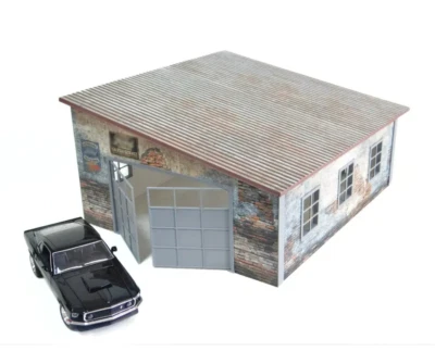 Old Auto Garage 1:24 Scale – Diorama Kit Model Car Display Decoration SIZE 1/24 - Image 1 of 4