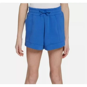 DSG ' GIRLS ' SPORT FLEECE MID-RISE SHORTS ' SURF BLUE ' - SIZE SMALL - Picture 1 of 3