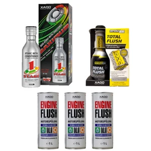 XADO Set 1x Motor Reiniger + 3L Motor Spülöl +Motor Verschleiß Schutz Öl Additiv - Bild 1 von 12
