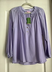 NEU MIT ETIKETT LILLY PULITZER ELSA SEIDENTOP GRÖSSE LARGE LILLYS FLIEDER LILA - Bild 1 von 4