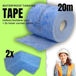 Cinta de sellado impermeable para tanque Wetroom interior/exterior 20 m, esquina interior x2 - Imagen 1 de 13
