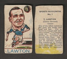 CHELSEA TOMMY LAWTON A.J DONALDSON FOOTBALL CARD