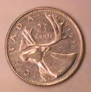1978 Canadian Quarter 25-Cent Coin - Picture 1 of 5