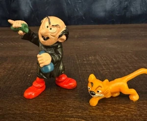 1978 Vintage Schleich Peyo The Smurfs Villain Gargamel & Cat Azrael PVC Figurine - Picture 1 of 1