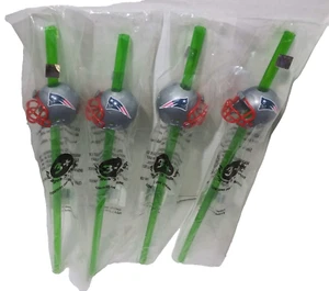 New Lot of Four NFL New England Patriots Slurpee Helmet Straws 7/11 Seven Eleven - Picture 1 of 7