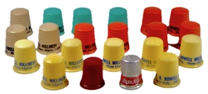 Vintage LOT Of Celluloid Thimbles Promotional Robert Burns Howell Portland OR - Picture 1 of 8