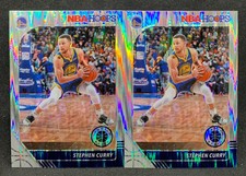 Qty of 2 2019-20 Panini NBA Hoops Premium Stock STEPHEN CURRY Flash Prizm SP #59
