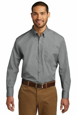Port Authority Men's Long Sleeve Pocket Carefree Poplin Button Down Shirt W100 - Image 1 of 3