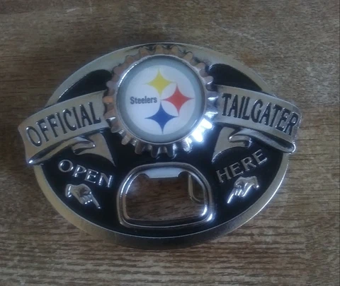 Pittsburgh Steelers NFL Bottle Opener Tailgater Belt Buckle Cover