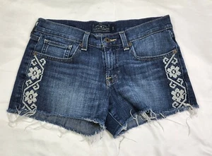 Pantalones Cortos Lucky Brand Para Mujer 0/25 The Cut Off Denim Boho Bordados Deshilachados - Imagen 1 de 12