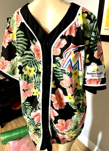 MATCH UP MLB MIAMI MARLINS DOMINICAN HERITAGE FLORAL JERSEY SIZE XL eg - Picture 1 of 8