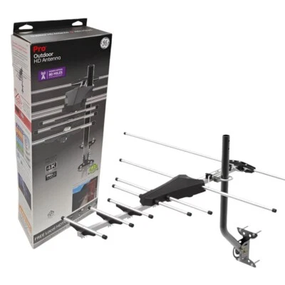GE Pro Outdoor HD TV Antenna 80 MIles Long Range, VHF UHF 1080P UHD 4K 33685 - Image 1 of 4