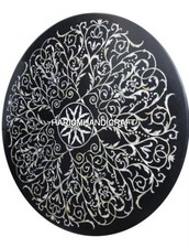 36" Marble Dining Table Top Mother Of Pearl Inlay Arts Handmade Home Decor H4359