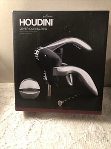 Houdini Lever Corkscrew Foil Cutter And Spare Spiral Included All Metal Gears - Picture 1 of 8