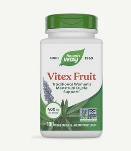 NATURE'S WAY Vitex Fruit 400 mg, 100 VEGAN Capsules, UK Seller, Free P&P - Picture 1 of 6