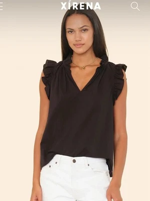 Top Xirena Bex Manga Volantes Mujer Pequeño Negro Academia Femenino Romántico Retro Foto 1 de 4