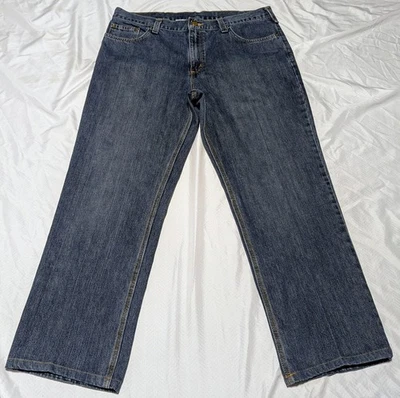 Pantalones de mezclilla azul Carhartt para hombre 36x30 azul calce relajado ropa de trabajo 101483-968 Foto 1 de 4