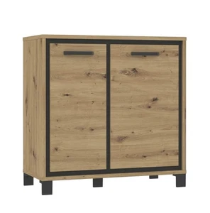 Kommode 2-trg TRONDHEIM von Forte Artisan Eiche / Schwarz Eiche - Bild 1 von 6