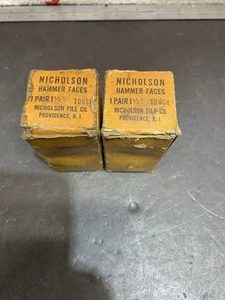 2 Paar Vintage NOS Nicholson Hammer Gesichter 1 1/2" robust - Bild 1 von 7