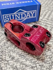Sunday Freeze Mid School BMX Stem 48mm Reach LTD Ano Red - Picture 1 of 2