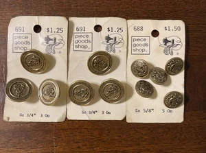 Vintage Stückware Laden Knöpfe Metall #691 #688 - Bild 1 von 3