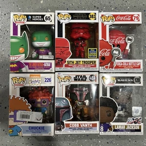Funko Pop! Mixed Lot of 6 Collectible Figures! Joker / Jet Trooper / Lamar - Picture 1 of 1
