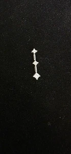 Damen 10k Weißgold Anhänger mit 3 klaren Steinen ~ 0,7g - Bild 1 von 5