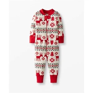 Hanna Andersson Holiday Bio Baumwolle Baby Reißverschluss Schlafanzug Pyjama Größe 3T - Bild 1 von 7